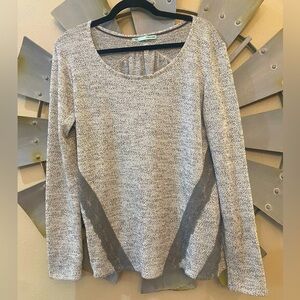 EUC Maurices Gray and Lace Women's Sweater